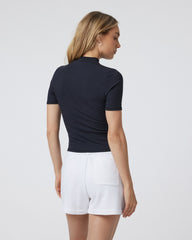 Short Sleeve Pose Mock Neck