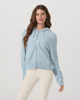 Émilie Full Zip Cashmere Rib Hoodie