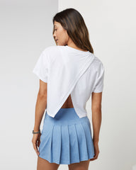 Short Sleeve Feather Cross Back